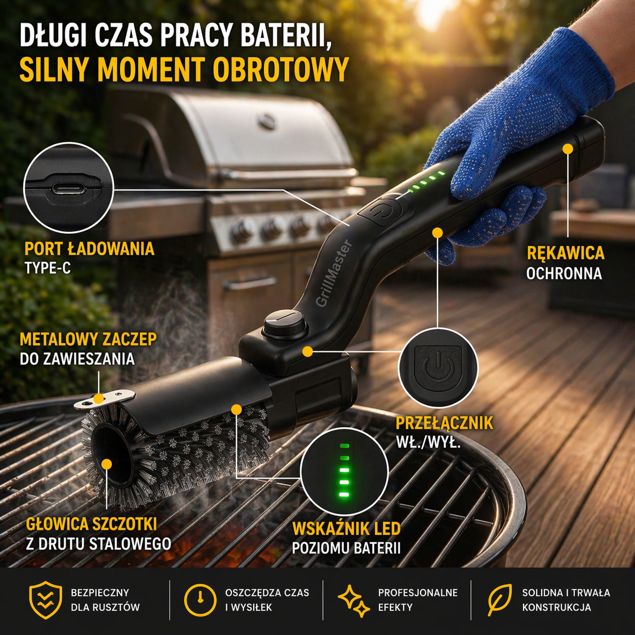 GrillMaster™ - Elektryczna szczotka do grilla