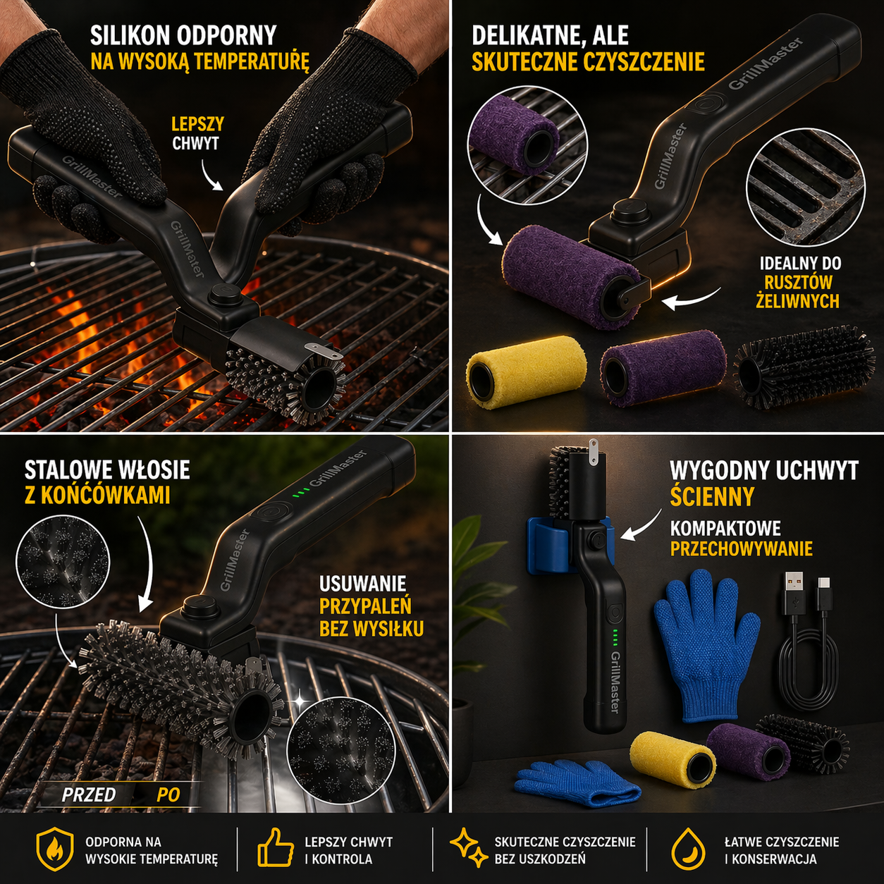GrillMaster™ - Elektryczna szczotka do grilla