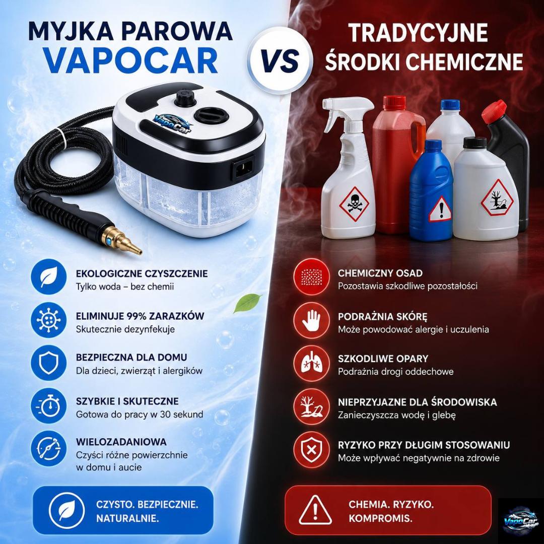 VapoCar ™ - Profesjonalna myjka parowa do detailingu